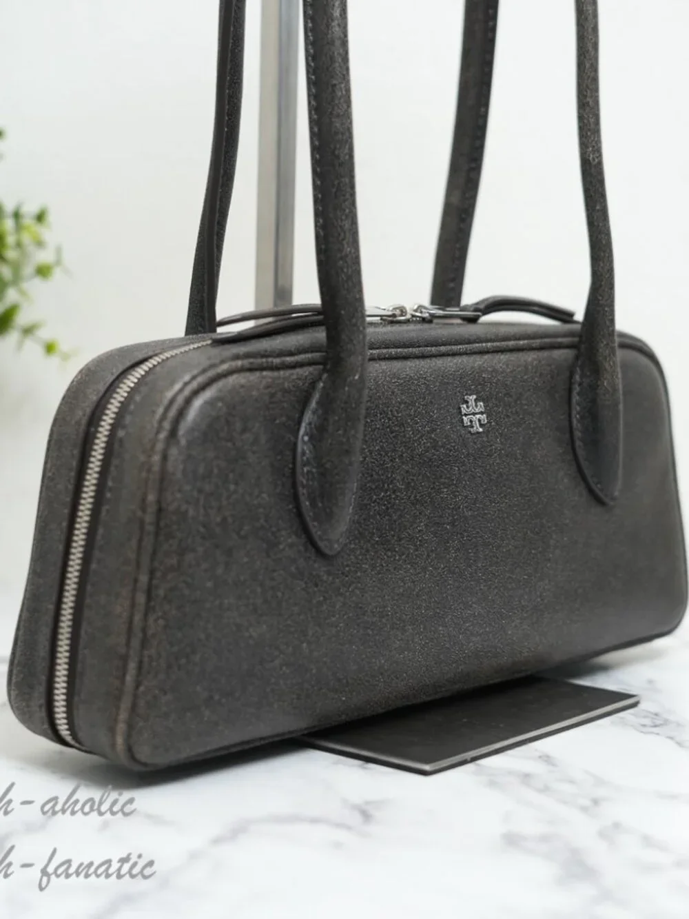 Tory Burch Distressed Box Satchel Leather Shoulder Bag NWT